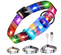 YUSHANG Collier Lumineux Chien,Collier LED Rechargeable Etanche pour Chien,2-en-1 Boucle Type Colliers Lumineux pour Petits Moyens Gros Chiens- XL (Orange Bohême)