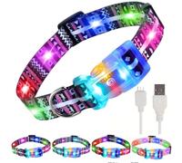 YUSHANG Collier Lumineux Chien,Collier LED Rechargeable Etanche pour Chien,2-en-1 Boucle Type Colliers Lumineux pour Petits Moyens Gros Chiens- M (Violet bohème)