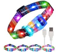 YUSHANG Collier Lumineux Chien,Collier LED Rechargeable Etanche pour Chien,2-en-1 Boucle Type Colliers Lumineux pour Petits Moyens Gros Chiens- M (Orange Bohême)
