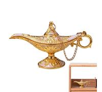 Yusheng Lampe Magique | Lampe Genie Wishing Light,Décoration de Lampe Magique, Ornements en métal rétro pour la Maison, Cadeaux de fête de Noël