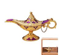 Yusheng Lampe Vintage - Lampe Genie Classique à Collectionner,Lampe Magique, Ornements en métal rétro pour la Maison, Cadeaux fête Noël
