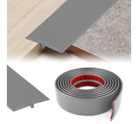 YushengTai Barre de Seuil Adhesive, 5 CM x 3 M Seuil de Porte Adhesif En Forme de T, Seuil de pour la Jonction Entre Deux Dalles de Sol (Gris)
