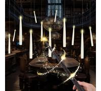 YushengTai Bougies Flottantes LED, 12 Pièces 16,8 CM Bougies Har-ry Potter avec Baguette, Bougies Flottantes Magiques à Suspendre avec Baguette pour Decoration Halloween