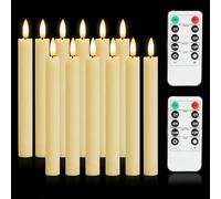 YushengTai Chandelle Led, 12 Pièces 25 CM Bougies Bâton LED Longues & Fines avec Fonction Minuterie & Scintillement, Bougie Chandelier LED avec Télécommande pour Décoration Halloween, Intérieure