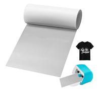 YushengTai Flex Thermocollant Cri-cut Joy Argent pour Tissu, 14cm x 300m PU Rouleau Vinyle Thermocollant Aucun Tapis de Découpe Requis, Smart Iron On Cri-cut Joy pour Tissu (Argent)