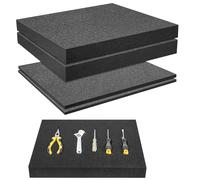 YushengTai Lot de 2 mousses prédécoupées 400 x 300 x 50 mm et 2 pièces 400 x 300 x 10 mm pour outils, mallette à outils, mallette photo, tablette