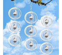 YushengTai Lot de 3 répulsifs anti-oiseaux - Carillon éolien - Répulsif pour oiseaux - Pour balcon - Réfléchissant - Carillon éolien pour l'extérieur - Décoration pour balcon et jardin