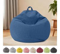 YushengTai Pouf pour enfants et adultes - Housse de pouf sans rembourrage avec fermeture éclair - Pour adultes et enfants - 100 x 120 cm - Pour chambre à coucher, bureau, salon, terrasse - Bleu