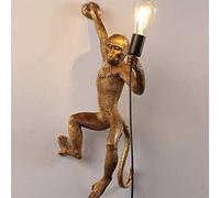 YUSHIJIA Appliques Singe Wall Lamp Direction Right Monkey Wall Sconece LED Wall Lampe murale Moderne Monkey Lampe murale (Couleur: Or) Applique murale