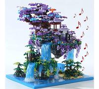 Yushinv Sakura - Kit de construction cabane arbre - Boîte cadeau - 4574 pièces - Musique originale - Cerisier bonsaï - Lumières maison arbre - Type: Symphony
