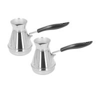 YushiTrading 2 tasses à café turques, bouilloire pour cafetière à verse en acier inoxydable avec long manche pour faire fondre le beurre, chauffer le lait et les sauces (500 ml)