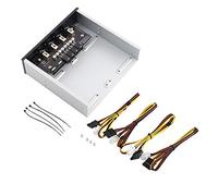 YushiTrading Commutateur de contrôle d’Alimentation pour Disque Dur, sélecteur de Disque Dur SATA avec 4 interrupteurs à Verrouillage Automatique, 6 Sorties d’Alimentation et interfaces