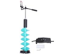 YushiTrading Kit de foreuse électrique pour la Glace, foreuse pour la pêche sur Glace avec Lame en carbure tranchante et Tige d’Extension positionneuse pour Trous de 8 Pouces, foreuse pour la g