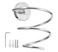 YushiTrading Support Mural pour sèche-Cheveux, Support pour sèche-Cheveux en Acier Inoxydable avec Installation dissimulée, Organisateur de Tablette de Salle de Bain résistant à la Chaleur pour