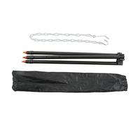 YushiTrading Trépied de camping à hauteur réglable pour la cuisson sur feu, trépied de cuisine en plein air avec couvre-pieds de protection et chaîne à enfiler pour l’utilisation autour du feu