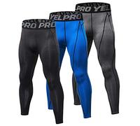 YUSHOW Lot de 3 Caleçon Long Homme Thermique sous-Vêtement Chaud Collant Homme Hiver Legging Doux et Léger-Noir+Gris+Bleu-XL
