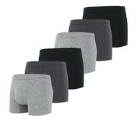 YUSHOW Lot de 6 Boxer Homme Coton sous-vêtement Fitted Trunk Respirant Caleçons Ultra Doux Confortale,2 Noirs + 2 Gris + 2 Gris Foncé,XL