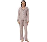 YUSHOW Pyjama Femme Long Imprimé Love Ensembles de Pijama Manches Longues Shirt Pantalon Pyjamas Doux Confortable,Gris Love,S