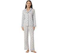YUSHOW Pyjama Femme Long Imprimé Love Ensembles de Pijama Manches Longues Shirt Pantalon Pyjamas Doux Confortable,Bleu Clair Love,S
