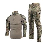YUSHOW Tenue Airsoft Chemise de Combat Paintball Pantalon Militaire Manches Longues 1/4 Zip Camouflage Tactique Uniform Chasse Escalade BDU