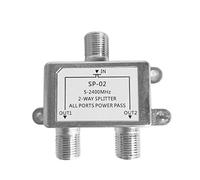 YUSHU - Répartiteur de câble coaxial numérique 2 voies 5-2400 MHz, connecteur récepteur de signal TV satellite bidirectionnel pour SATV/CATV