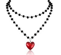 YUSHWENPTY Collier Gothique Coeur Rouge, Collier Femme Saint Valentin, Colliers Amour avec un Coeurs Rouge Coeur Y2k pour Nouvel An, Carnaval, Saint Valentin