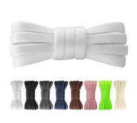 Yusimu Lacets Blancs pour Baskets, Compatible avec Converse, Chaussures de Sport et Plusieurs Marques | Largeur 8mm | Hommes, Femmes et Enfants | Résistant à l'Usure, 120 cm - 3 Paires