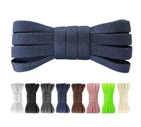 Yusimu Lacets Bleu Marine pour Baskets - Compatible avec Converse, Chaussures de Sport et Plusieurs Marques | Largeur 8mm | Hommes, Femmes et Enfants | Résistant à l'Usure, 150 cm - 1 Paire