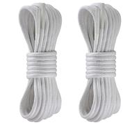 Yusimu Lacets Ronds Cirés Haute Qualité - Blanc, 2,5mm Fins, Pour Chaussures Habillées, Oxfords, Brogues, Derby - Hommes & Femmes, 160 cm - 2 Paires