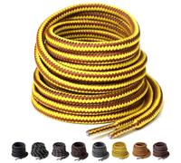 Yusimu Lacets Ronds Jaune Marron pour Chaussures de Travail/Sport/Randonnée et Bottes - Renforcés 4,5 mm pour Hommes & Femmes 180cm - 2 Paires