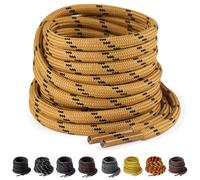 Yusimu Lacets Ronds Jaune Noir pour Chaussures de Travail/Sport/Randonnée et Bottes - Renforcés 4,5 mm pour Hommes & Femmes 200cm - 1 Paires