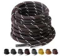 Yusimu Lacets Ronds Marron Foncé Kaki pour Chaussures de Travail/Sport/Randonnée et Bottes - Renforcés 4,5 mm pour Hommes & Femmes 120cm - 1 Paires