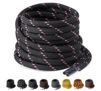Yusimu Lacets Ronds Noir Rose pour Chaussures de Travail/Sport/Randonnée et Bottes - Renforcés 4,5 mm pour Hommes & Femmes 90cm - 1 Paires