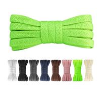 Yusimu Lacets Vert Fluorescent pour Baskets - Compatible avec Converse, Chaussures de Sport et Plusieurs Marques | Largeur 8mm | Hommes, Femmes et Enfants | Résistant à l'Usure, 120 cm - 1 Paire