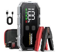 YUSMAN Booster Batterie Voiture 6000A Démarreur Batterie Voiture Supersafe(Jusqu'à 7L Gas/5.5L Diesel), 12V Jump Starter avec LED, 5 V/3A, QC3.0,Sortie USB, Pince Sécurité Intelligentes et Ecran LCD1