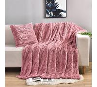 YUSOKI Couverture de luxe double face en fausse fourrure (sans oreillers), douce, duveteuse, confortable, en peluche, chaude, pour canapé, lit, chaise, canapé, chambre à coucher, femmes, adolescentes,