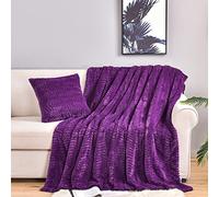 YUSOKI Couverture de Luxe en Fausse Fourrure (sans oreillers) 2 Couches, 1,4 kg, pour Tous Les âges, décoration d'intérieur, (Violet, 127 x 160 cm)