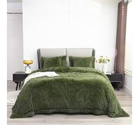 YUSOKI Couverture en Fausse Fourrure pour lit Queen Size, sans oreillers, pour l’Hiver, légère, pelucheuse, Douce et Confortable, en Microfibre pour Femmes, 228,6 x 228,6 cm, Vert Olive