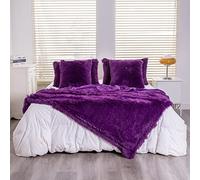 YUSOKI Couverture en fausse fourrure pour lit simple, sans oreillers, couverture d'hiver légère, pelucheuse, douce et confortable, en microfibre confortable, violet, 152,4 x 203,2 cm