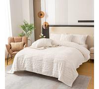 YUSOKI Couverture en polaire Sherpa pour lit simple XL, design élégant, super douce, duveteuse et confortable, couverture épaisse en peluche pour adolescentes, filles, femmes, canapé, lit, chaise, cadeau pour hommes et garçons (ivoire, 165,1 x 228,6 cm)