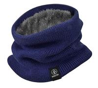 Yuson Girl Hiver Col Écharpe Femme et Homme Tour de Cou Chaud Tricot Foulard avec Doublé Polaire Cache-Col Epaisse Écharpe Tube Foulard Ronde pour Portage Moto Ski Velo,Taille unique,Bleu-Marine