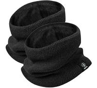 Yuson Girl Hiver Col Écharpe Femme et Homme Tour de Cou Chaud Tricot Foulard avec Doublé Polaire Cache-Col Epaisse Écharpe Tube Foulard Ronde pour Portage Moto Ski Velo,Taille unique,Noir&noir