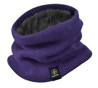Yuson Girl Hiver Col Écharpe Femme et Homme Tour de Cou Chaud Tricot Foulard avec Doublé Polaire Cache-Col Epaisse Écharpe Tube Foulard Ronde pour Portage Moto Ski Velo,Taille unique,Violet-Violet