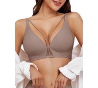 Yuson Girl Soutien-Gorge Quotidien sans Armatures Décolleté V Sensuel sans Coutures Invisible Soutien-Gorge Femme Confortable et Respirant Classiques Brassiere(Gris, L)