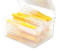 YUSSEQDD 40 pièces brosse interdentaire brosses à dents en plastique outils de soins bucco-dentaires en plein air, Jaune, 0.4 mm