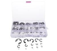 YUSSEQDD Assortiment de circlips de type E (15 tailles incluses) pour roulements, engrenages et poulies. Acier inoxydable 304 trempé à haute résistance à la traction.