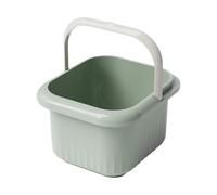 YUSSEQDD Baignoire de trempage portable pour les pieds, seau pour le nettoyage, les voyages et la maison, blanc, Vert, 21.5 x 25 x 23.5 cm