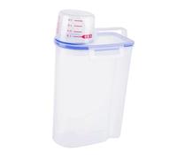 YUSSEQDD Boîte à lessive en poudre 2L avec doseur et compartiment transparent pour une organisation optimale - Décoration pour la buanderie