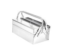 YUSSEQDD Boîte à Outils Robuste en Acier Inoxydable avec poignée de Transport, résistante à l'usure, idéale pour Garage Atelier. pour Elle est équipée d'un loquet et d'une poignée de Fermeture.