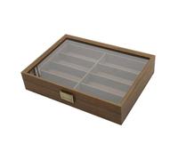 YUSSEQDD Boîte de rangement pour lunettes de soleil, boîtier montre, boîte rangement élégante pour lunettes, présentoir en bois avec savoir-faire haut gamme, présentoir